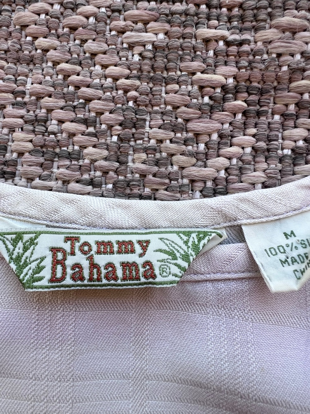 Vintage Tommy Bahama 100% Silk Tropical Beach Print Shift Dress Medium Blue - Picture 5 of 6